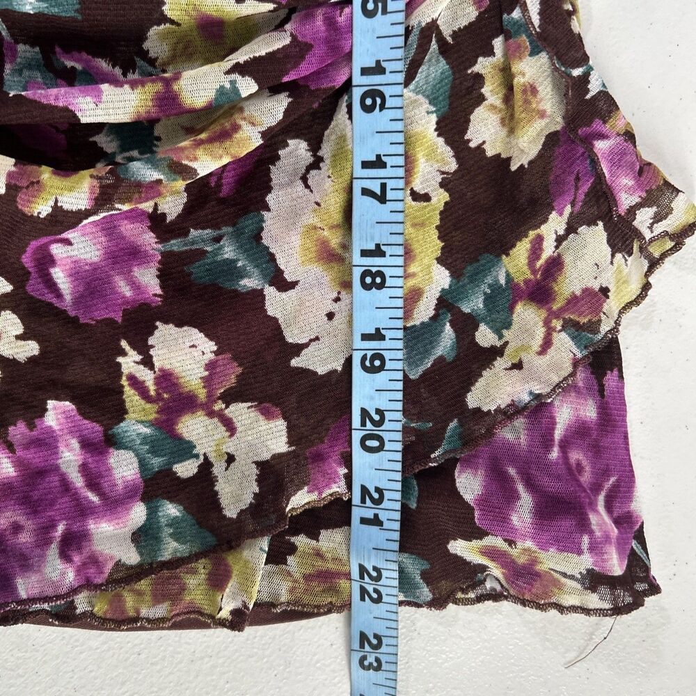 BCBG Maxazria Top Women S Multi‎ Floral Overlay Mesh Fairycoe Grunge Y2K - Picture 8 of 8